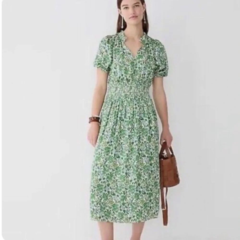 Green Floral J. Crew Dress - Picture 1 of 5